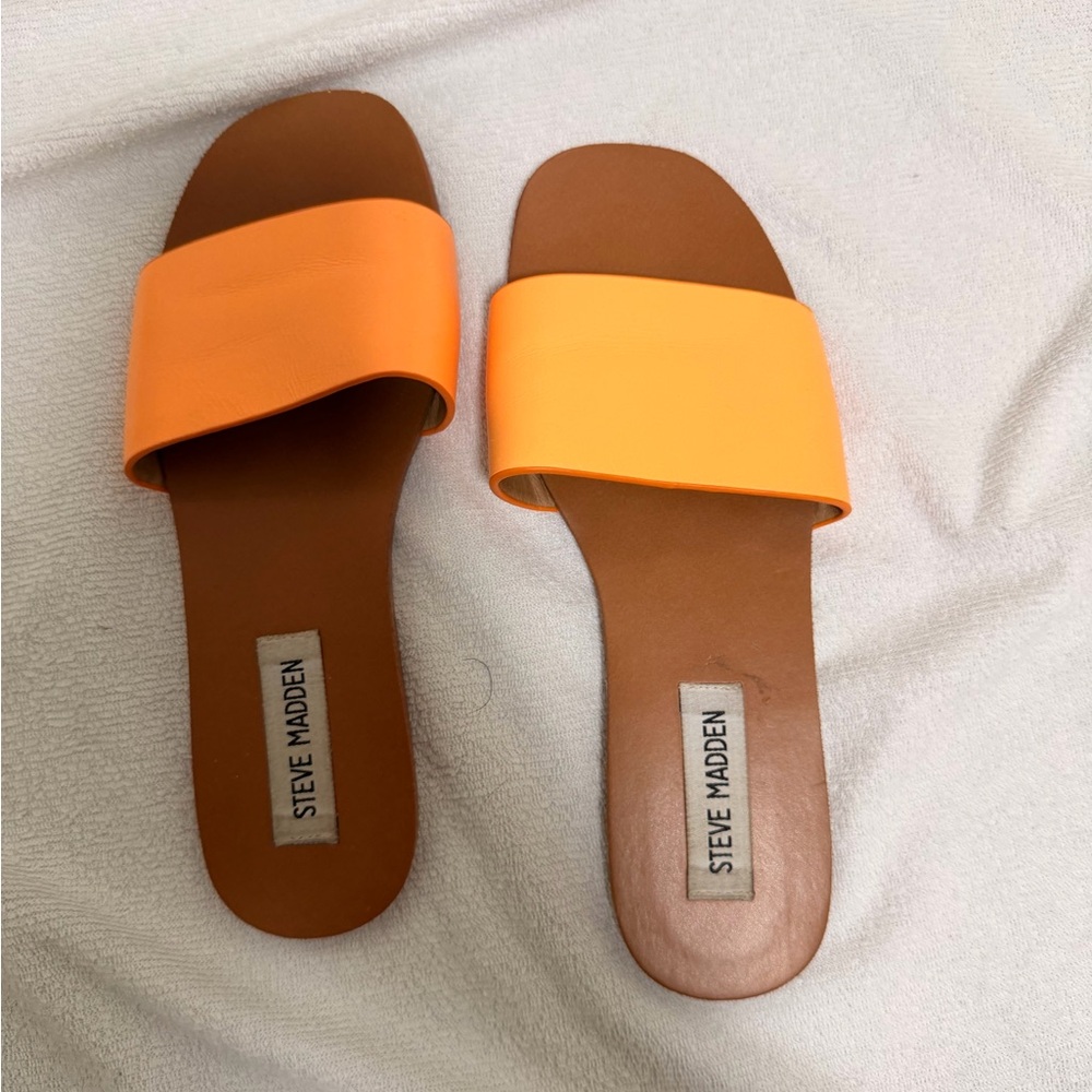 Steve Madden Orange Slide Sandals